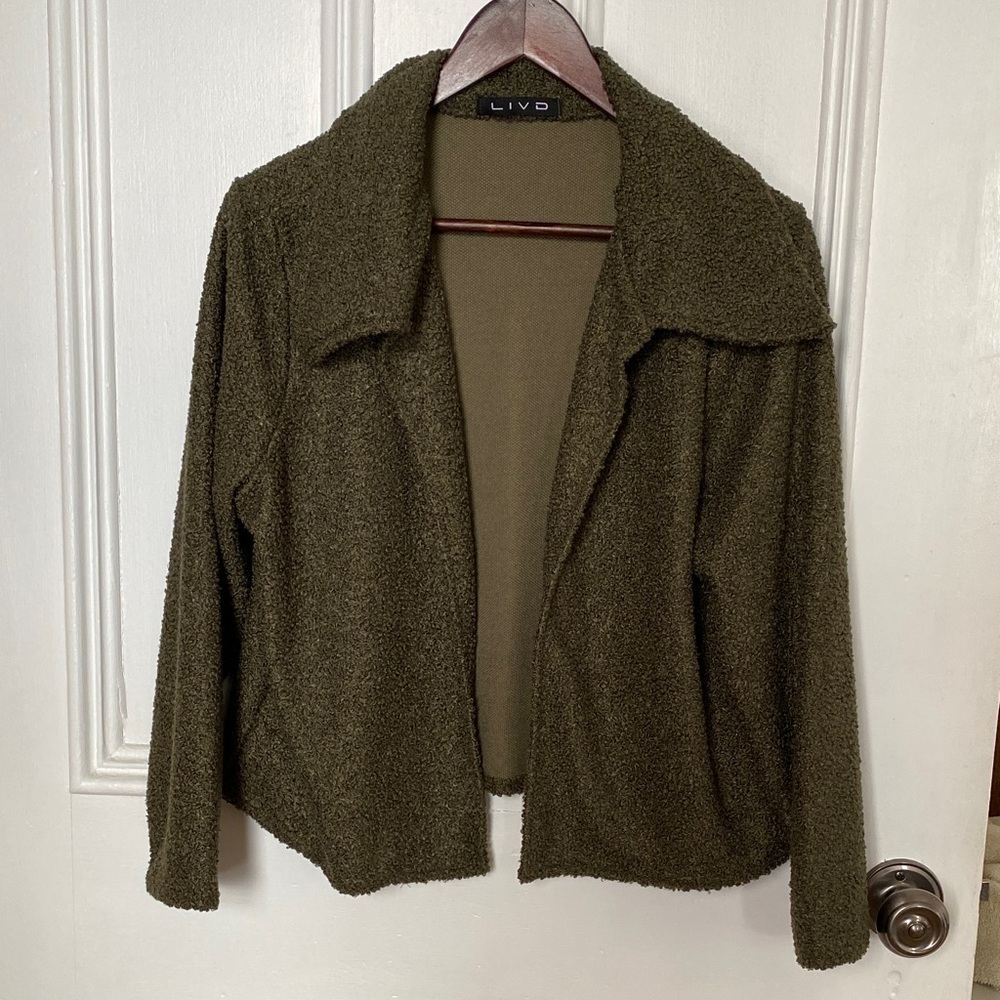 Olive Teddy Jacket for Women